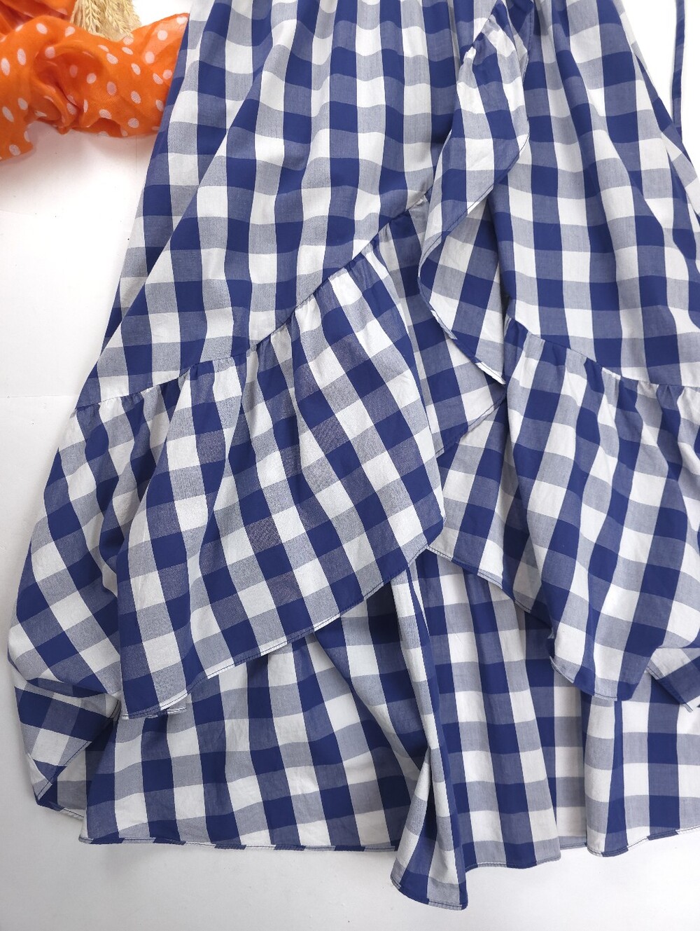 PopSugar Blue White Plaid Pocketed Maxi Dress Sz S - Picture 2 of 10